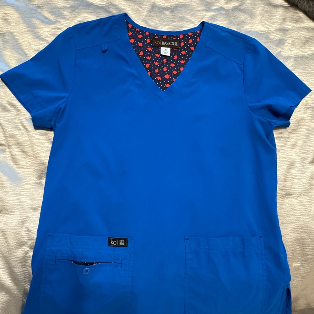 Koi Basics Royal Blue Scrub Set Small
